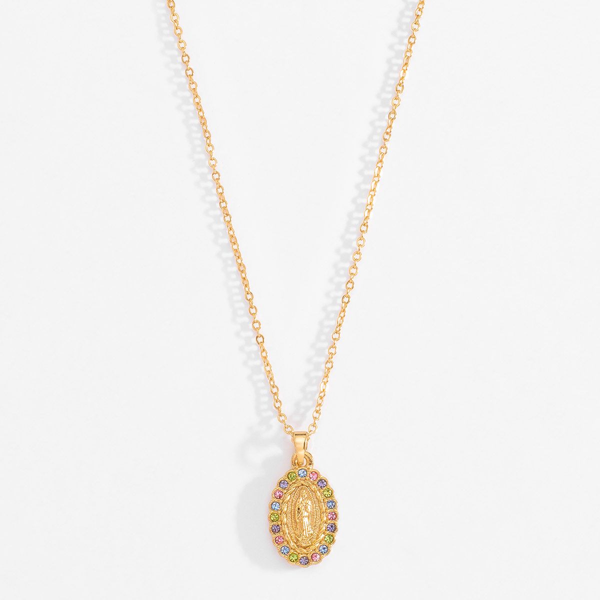 TINY COLORFUL VIRGEN NECKLACE