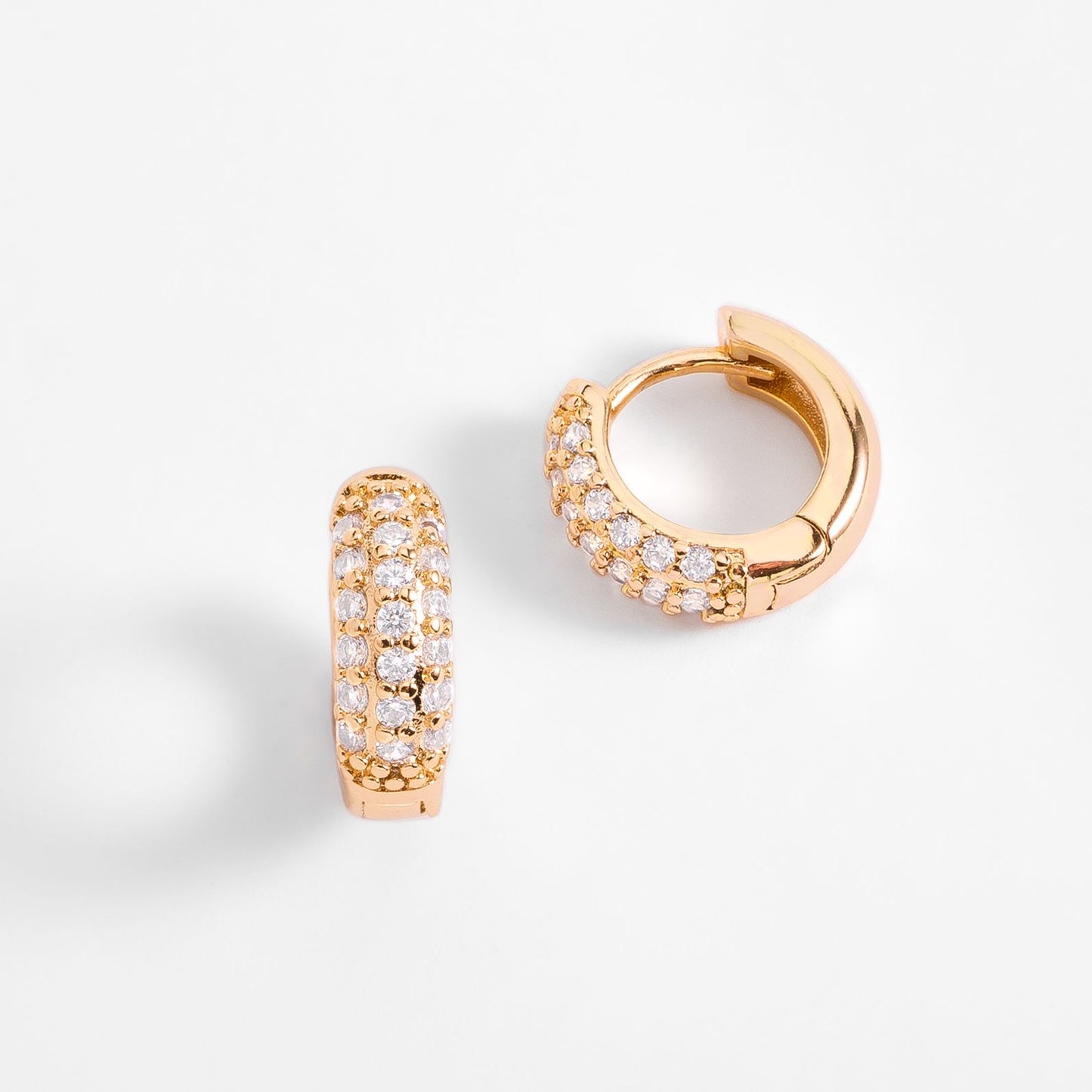 CRYSTAL TONE HOOP EARRINGS