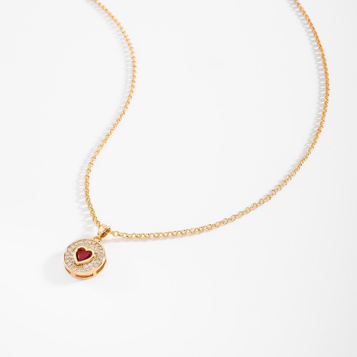 RUBY GOLDEN HEART NECKLACE