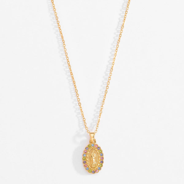 TINY COLORFUL VIRGEN NECKLACE