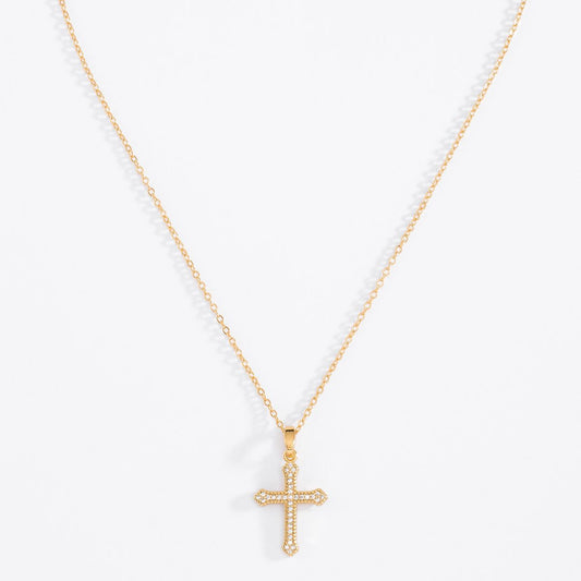 CRYSTAL CROSS NECKLACE