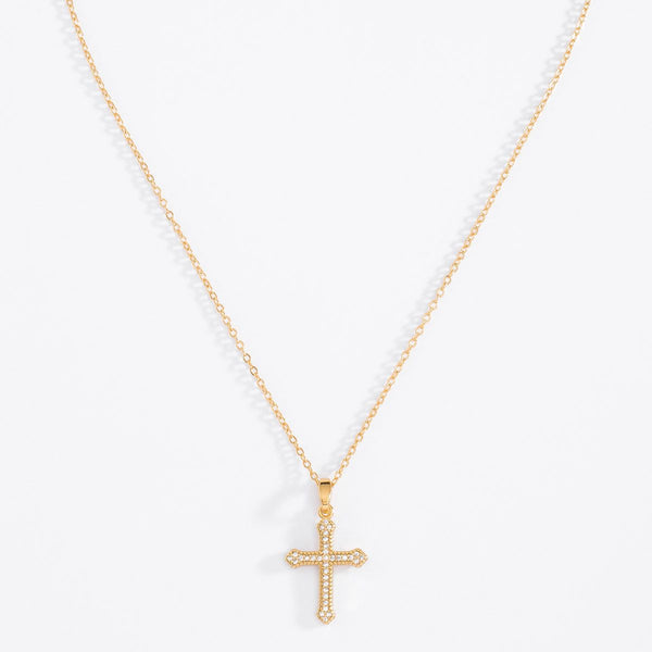 CRYSTAL CROSS NECKLACE