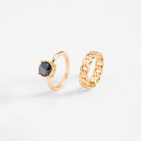 NOIR LUNA RING SET