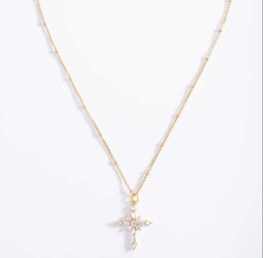 DIAMOND CROSS NECKLACE