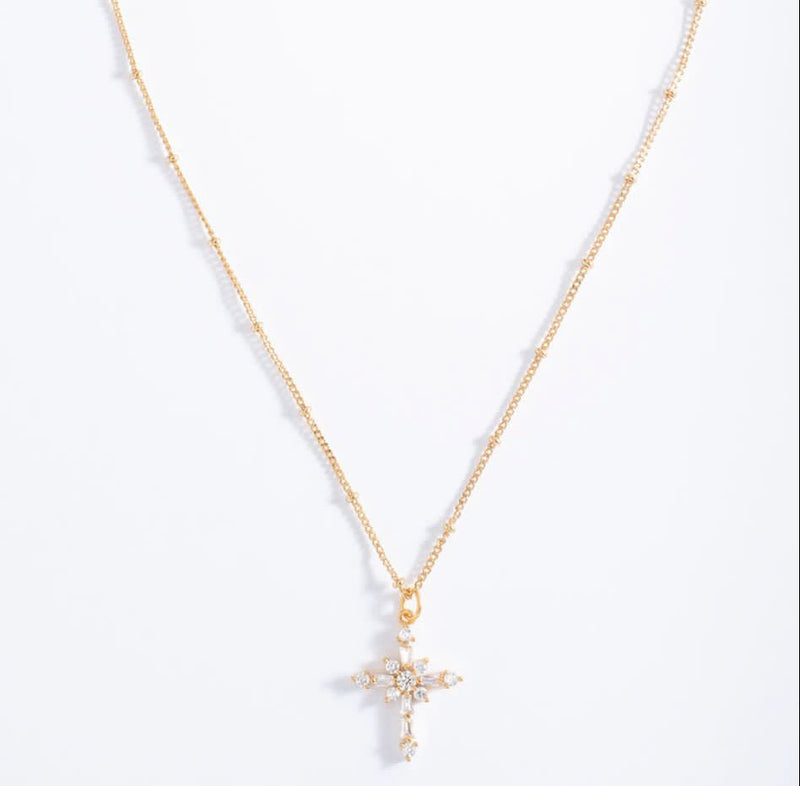 DIAMOND CROSS NECKLACE