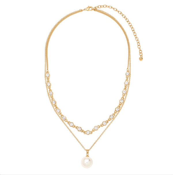 DOUBLE GOLD PEARL NECKLACE