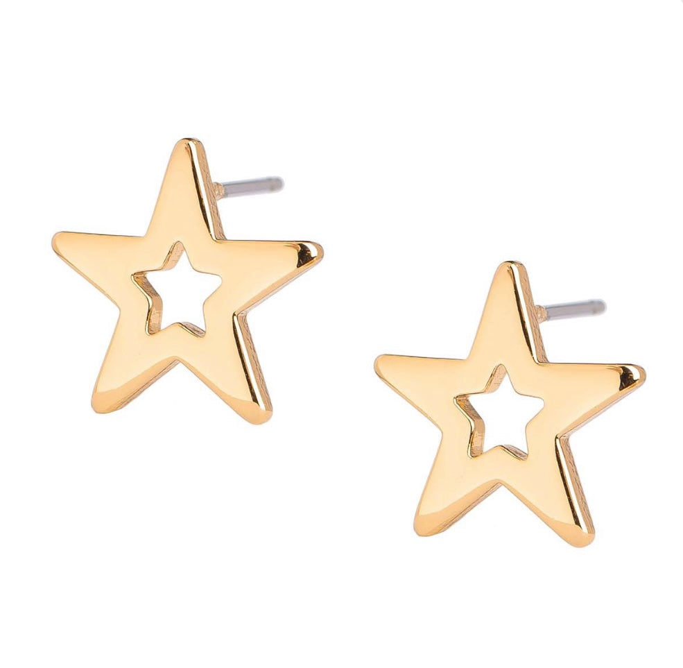 GOLD STAR EARRINGS