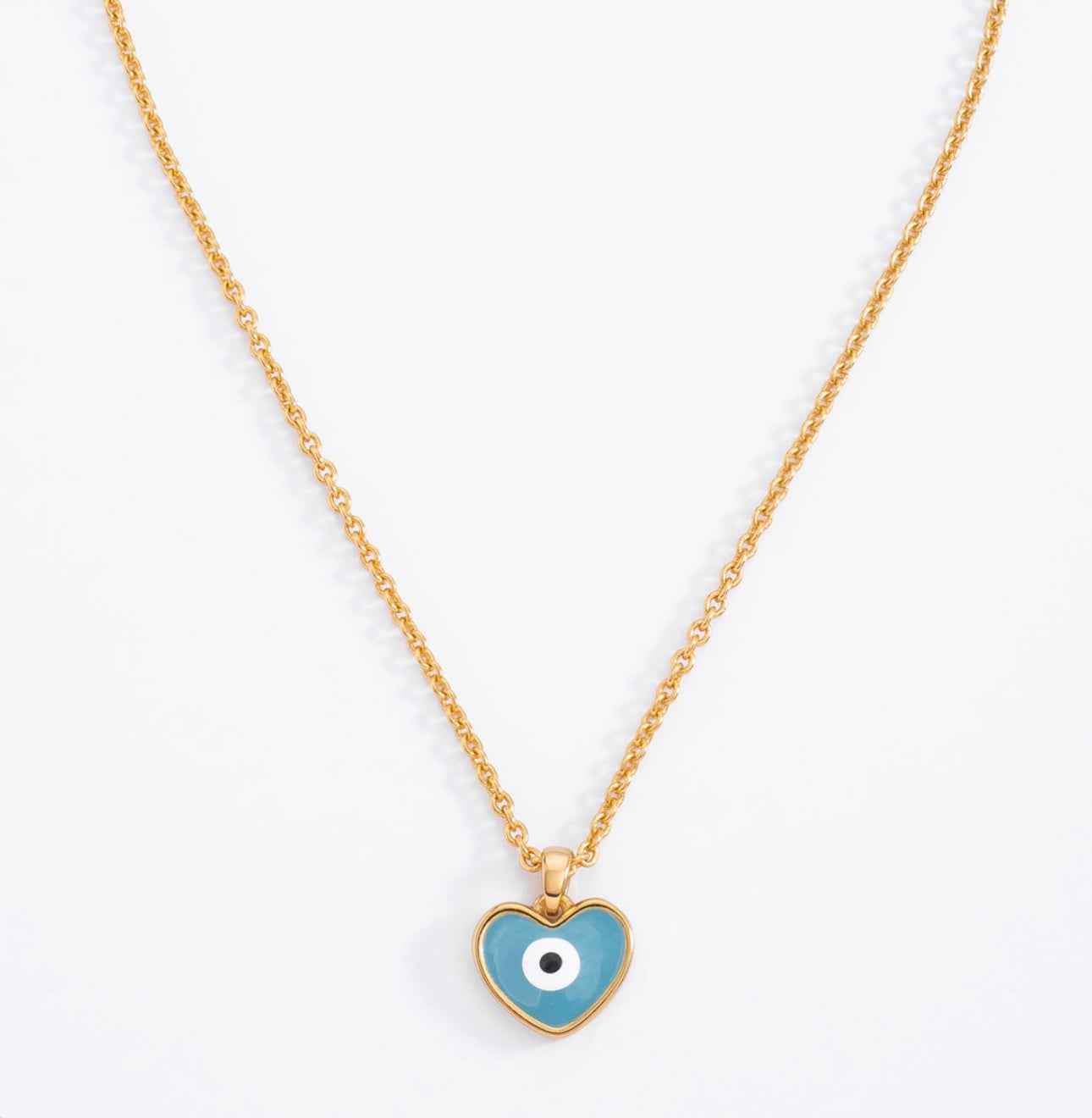 HEART EVIL EYE NECKLACE