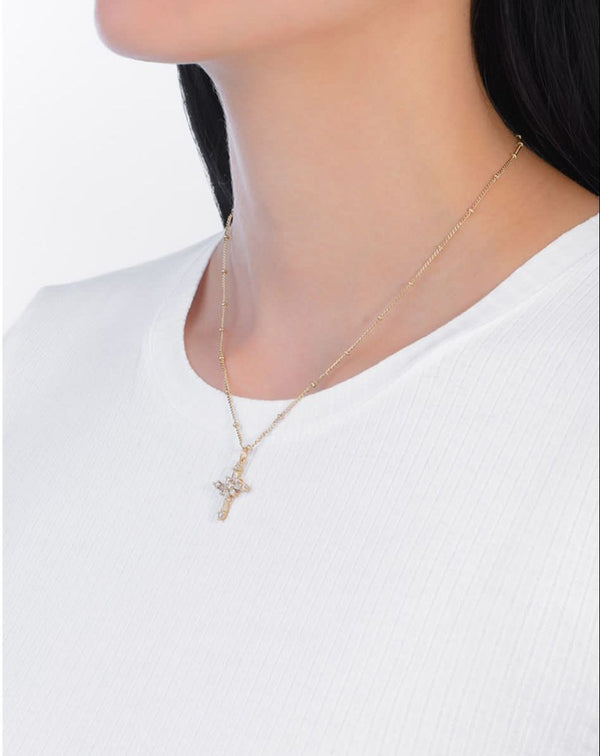 DIAMOND CROSS NECKLACE